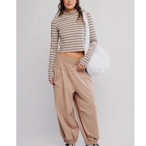 FP Movement by Free People Tan Wide-Leg Pocket Pants